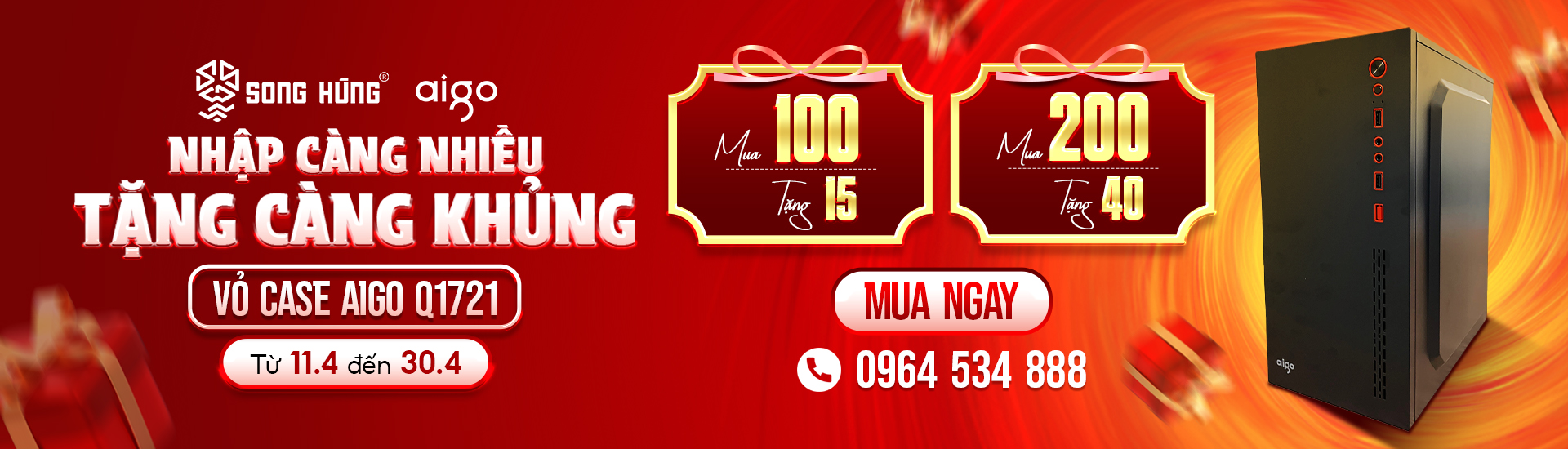 CTKM Vỏ Case AIGO Q1721: Nhập Càng Nhiều - Tặng Càng Khủng