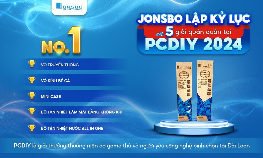[24h.com] Jonsbo lập kỷ lục đạt 5 giải quán quân tại Giải thưởng PCDIY 2024 tại Đài Loan
