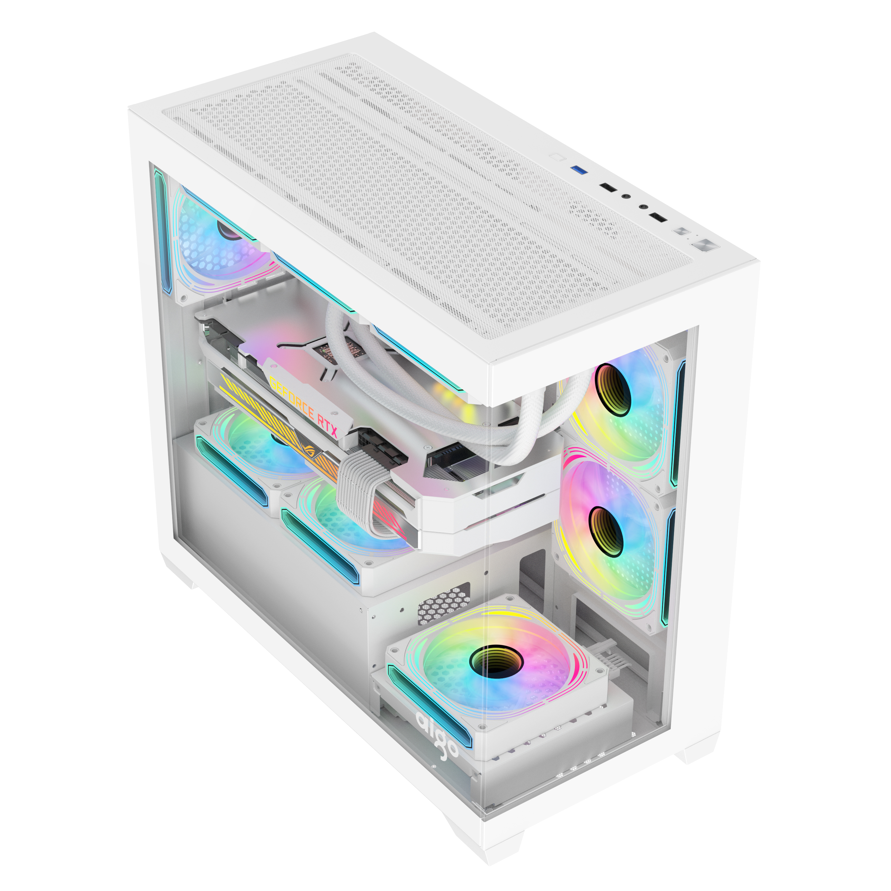 VỎ CASE GAMING M-ATX AIGO CM218 WHITE