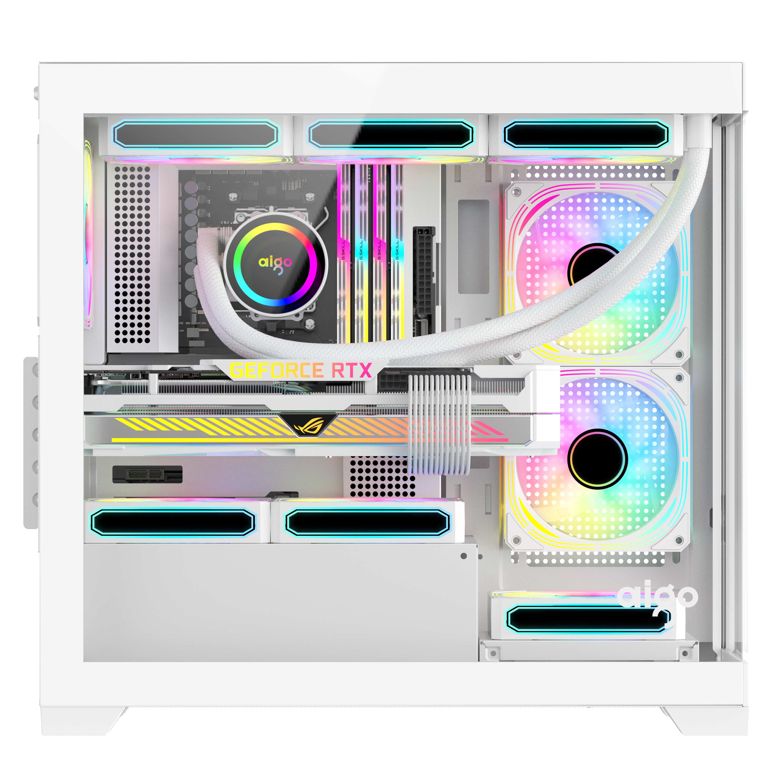 VỎ CASE GAMING M-ATX AIGO CM218 WHITE