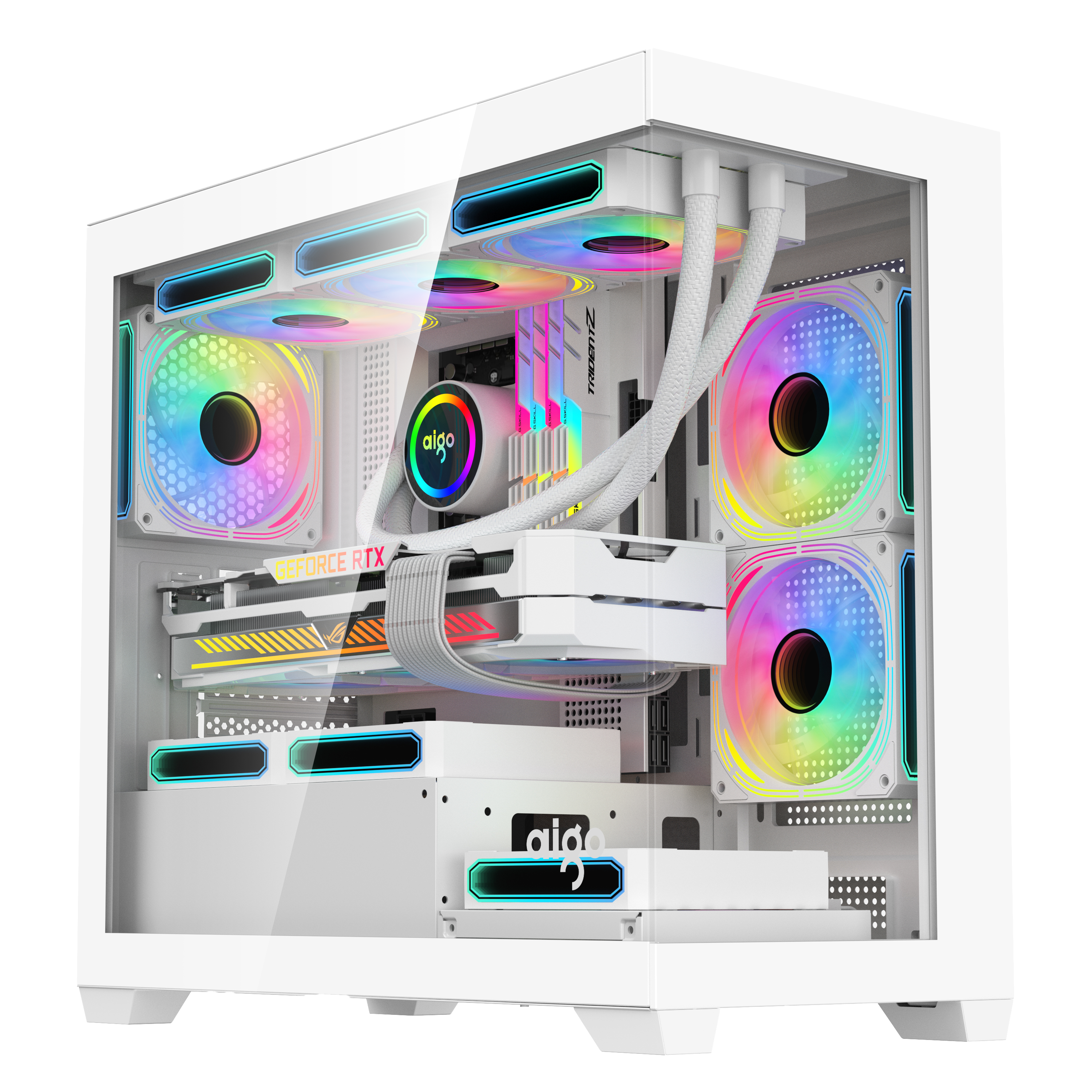 VỎ CASE GAMING M-ATX AIGO CM218 WHITE