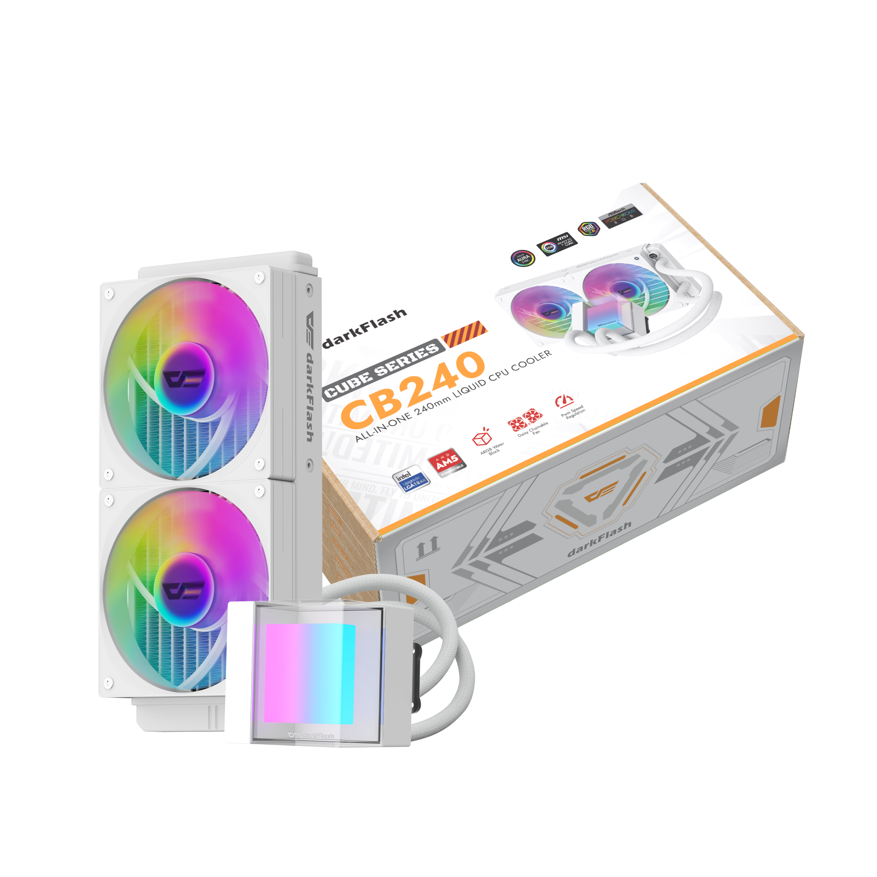 TẢN NHIỆT NƯỚC DARKFLASH CB240 WHITE
