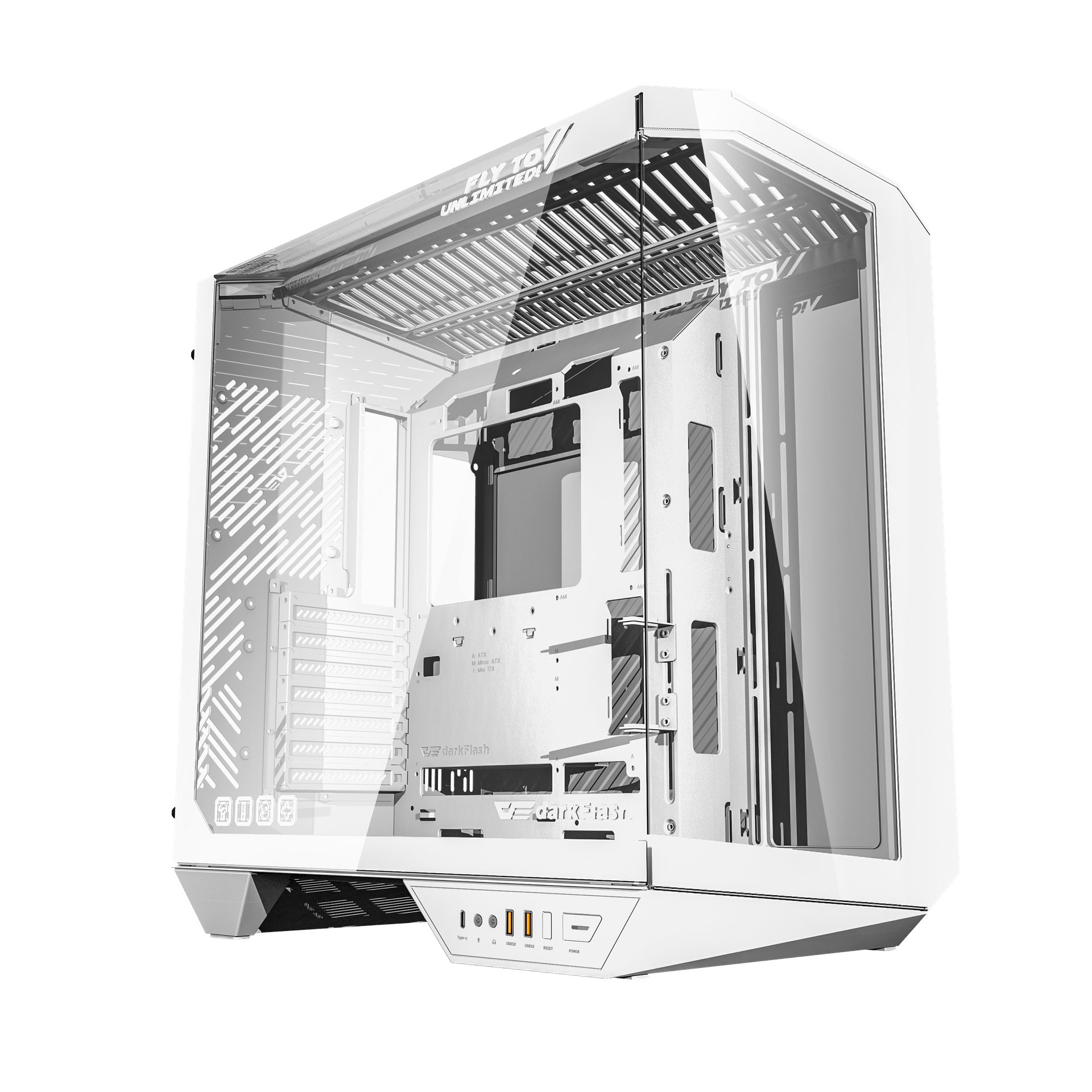 VỎ CASE PC ATX DARKFLASH DY470 WHITE