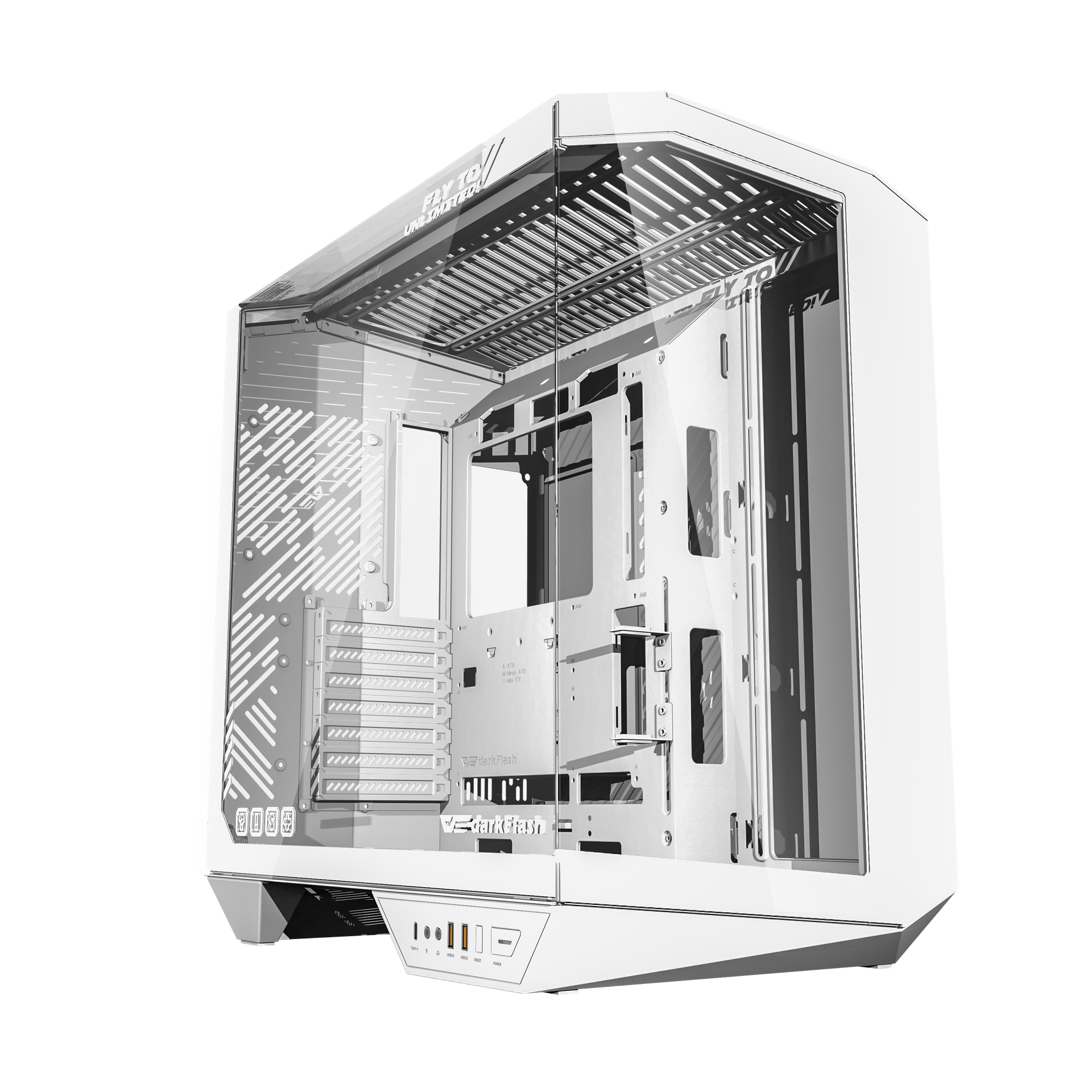 VỎ CASE PC ATX DARKFLASH DY470 WHITE