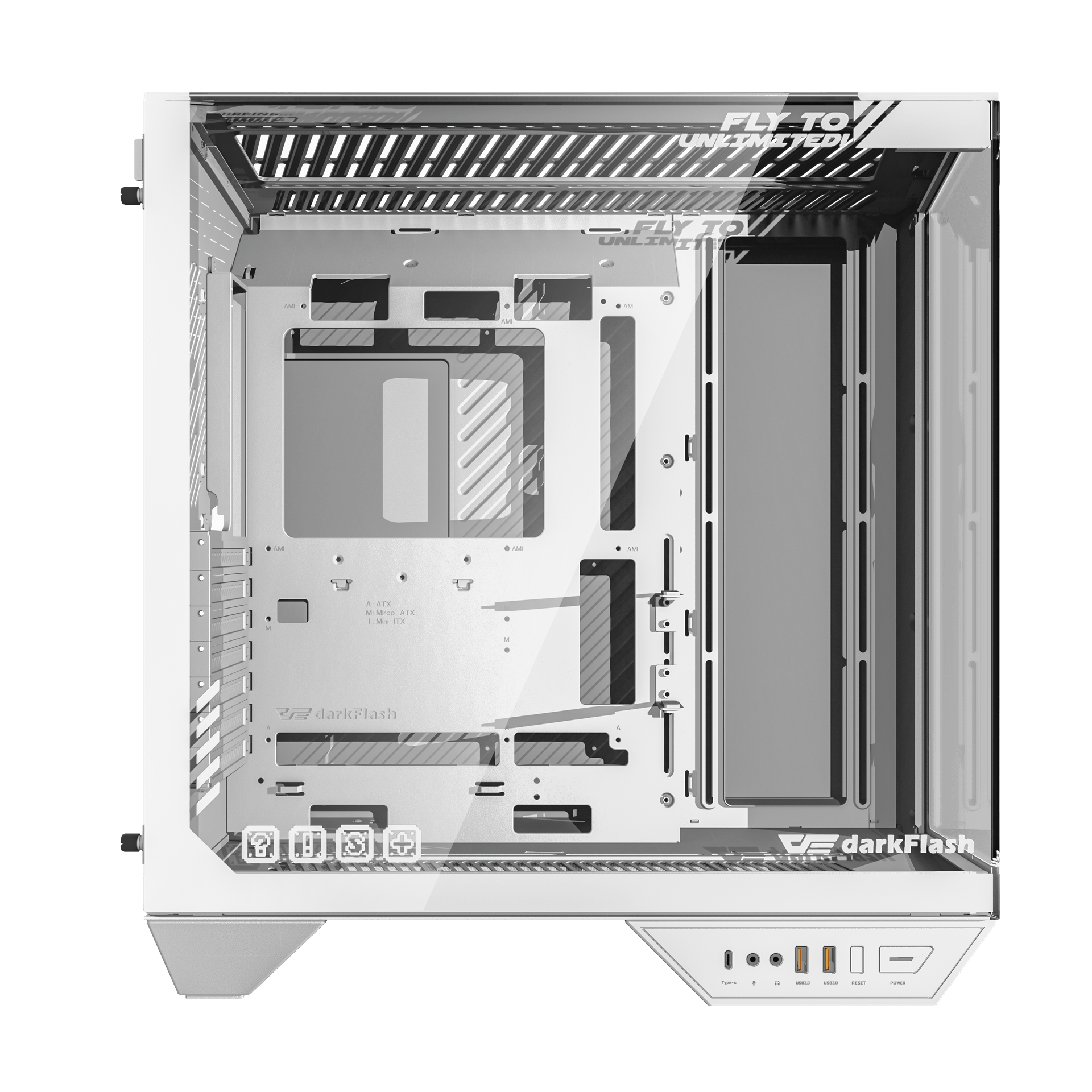 VỎ CASE PC ATX DARKFLASH DY470 WHITE