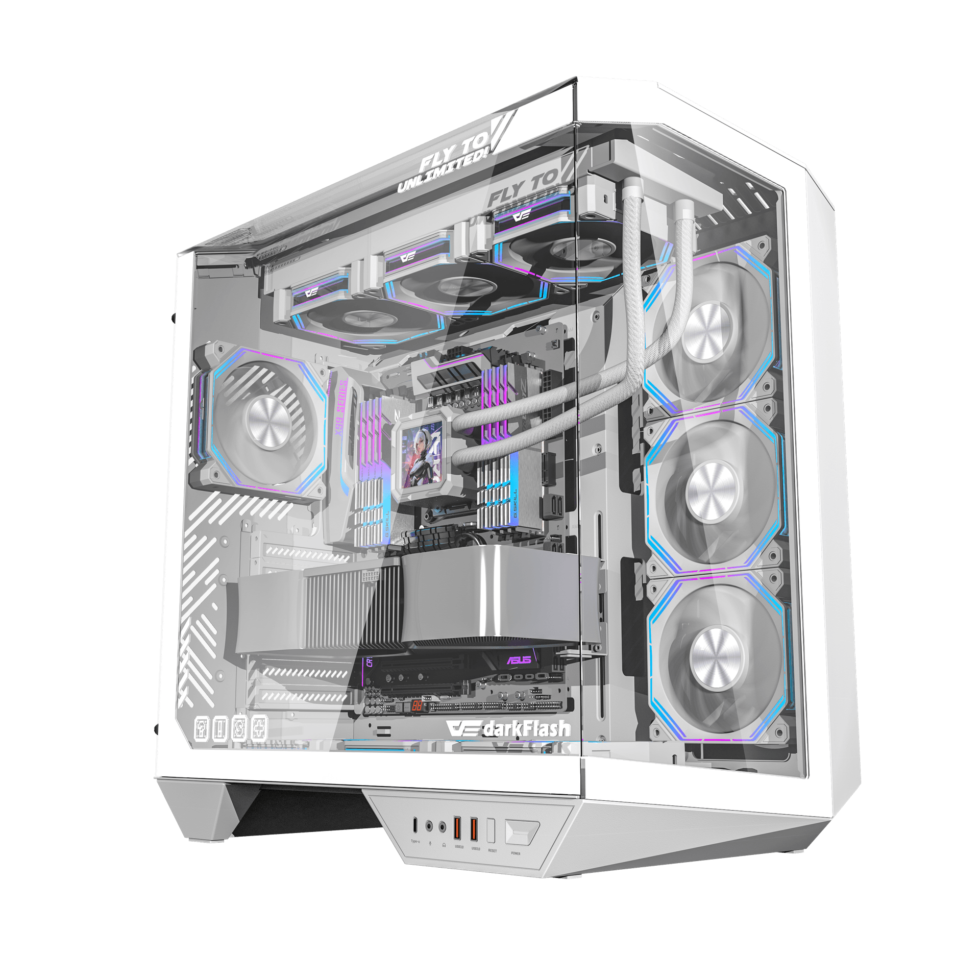 VỎ CASE PC ATX DARKFLASH DY470 WHITE