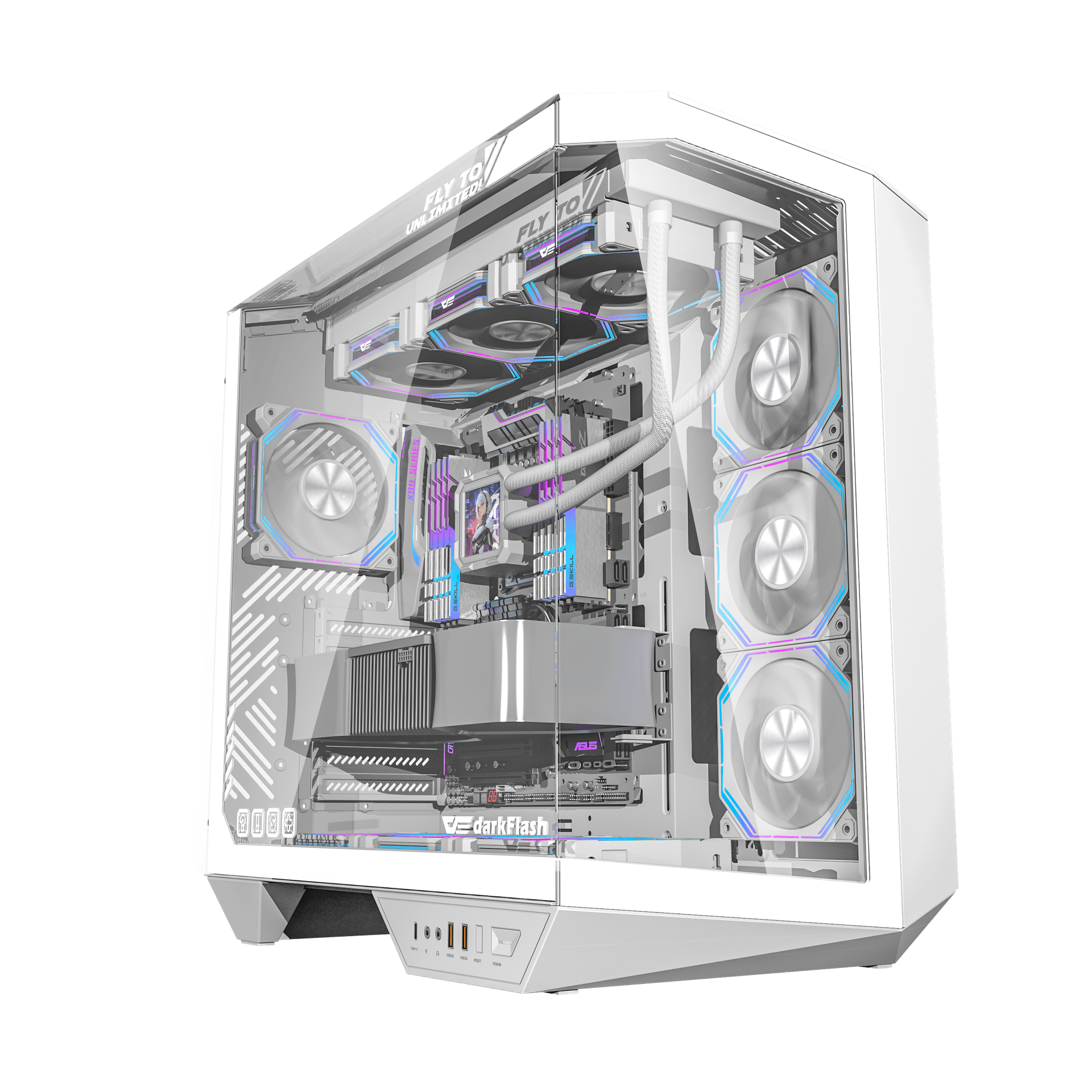VỎ CASE PC ATX DARKFLASH DY470 WHITE