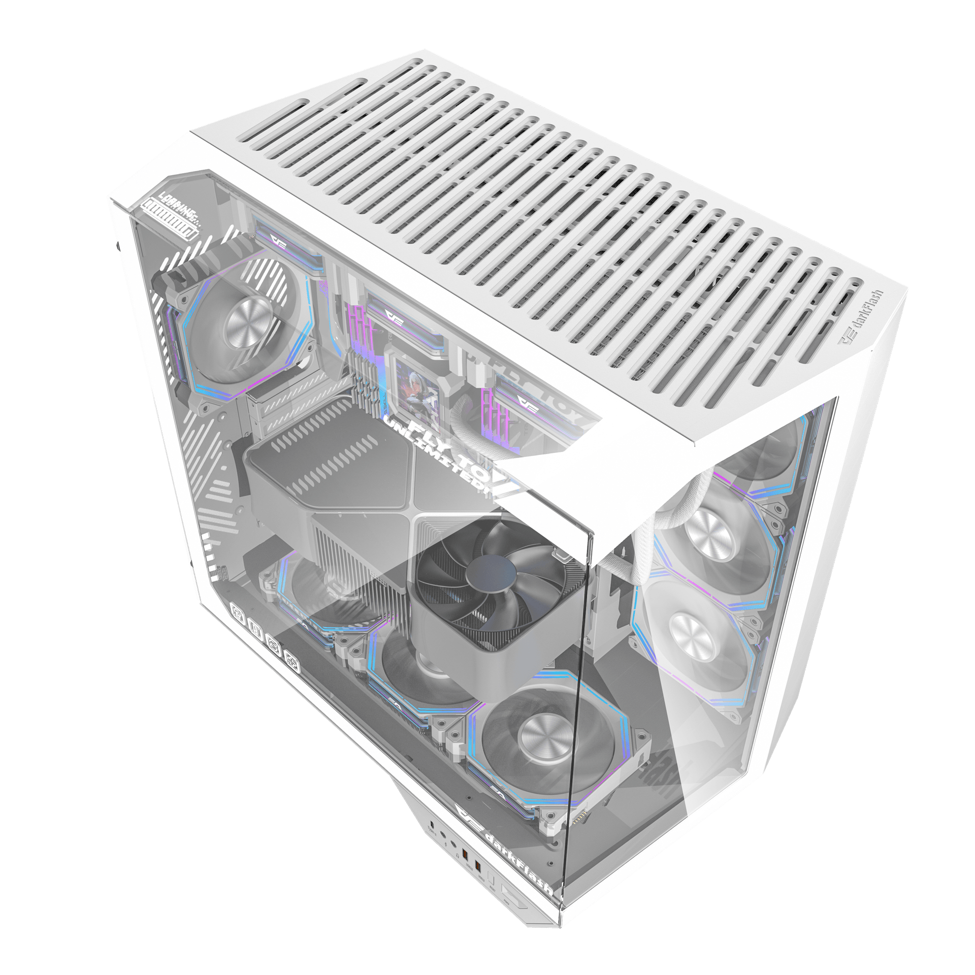 VỎ CASE PC ATX DARKFLASH DY470 WHITE