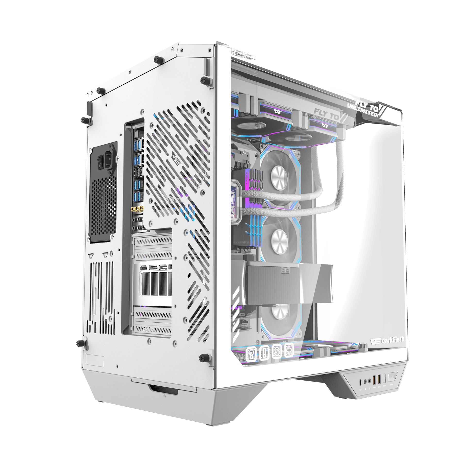 VỎ CASE PC ATX DARKFLASH DY470 WHITE