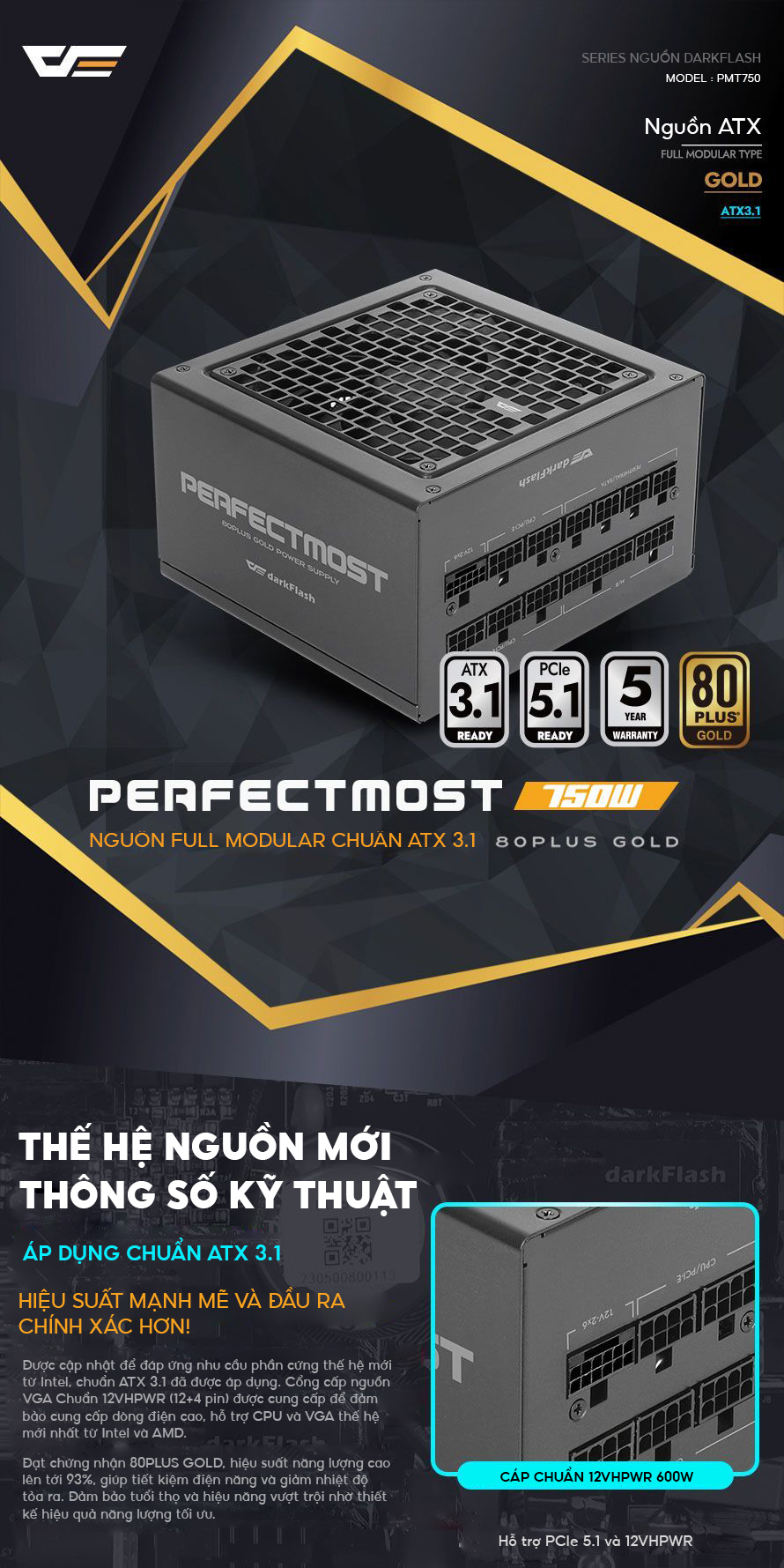 nguồn Darkflash PMT750