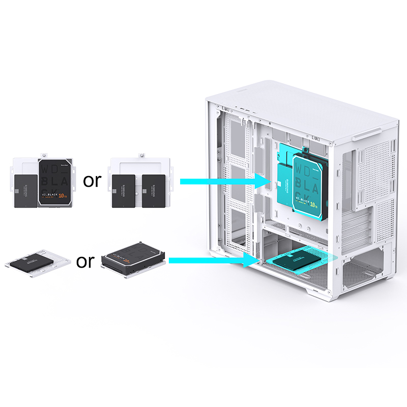 VỎ CASE PC JONSBO D300 BLACK/WHITE VỎ CASE PC JONSBO D300 BLACK/WHITE