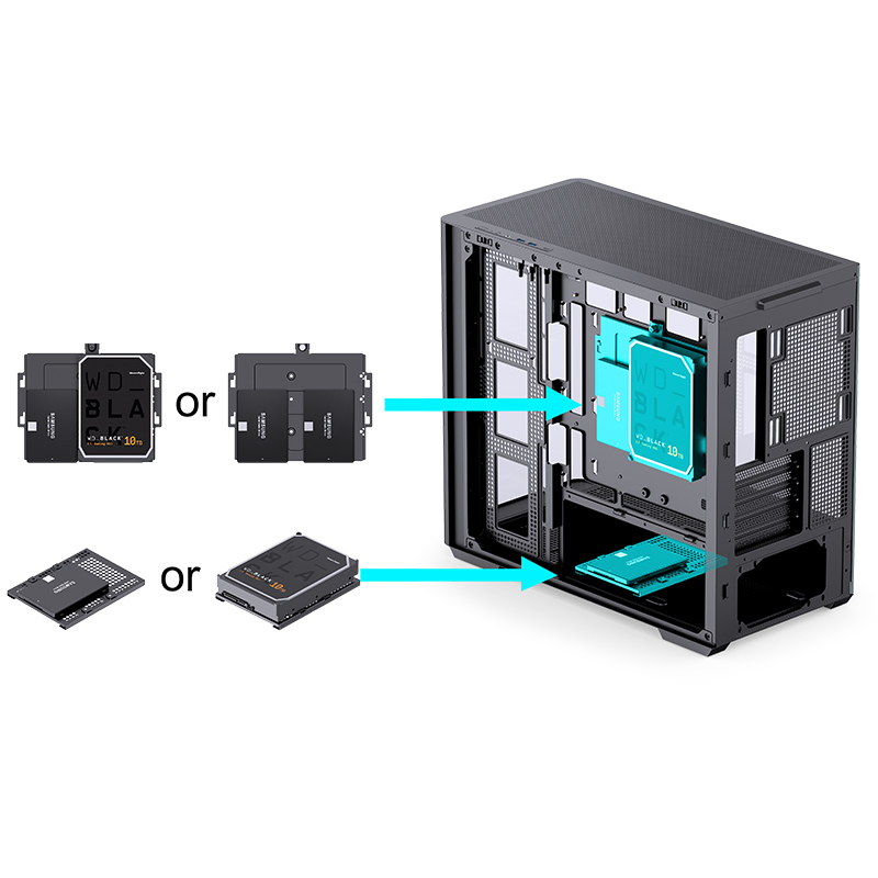 VỎ CASE PC JONSBO D300 BLACK/WHITE VỎ CASE PC JONSBO D300 BLACK/WHITE