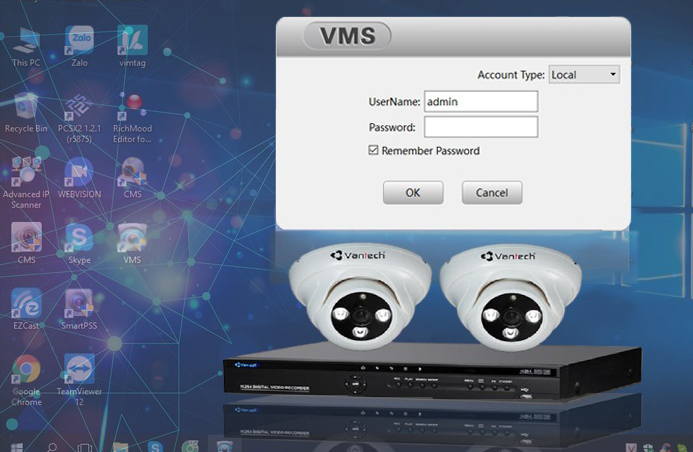 Cách cài đặt và sử dụng phần mềm xem camera Vantech trên máy tính và điện thoại