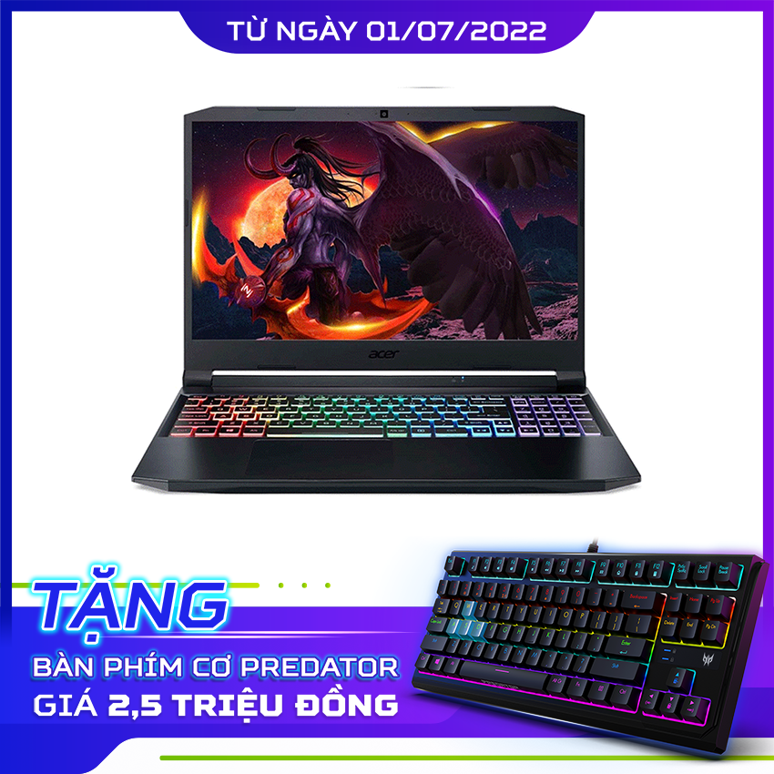 Laptop Acer Gaming Nitro 5 Eagle AN515-57-54MV (NH.QENSV.003) (i5 11400H/8GB Ram/512GB SSD/RTX3050 4G/15.6 inch FHD 144Hz/Win 11 mới nhất/Đen)