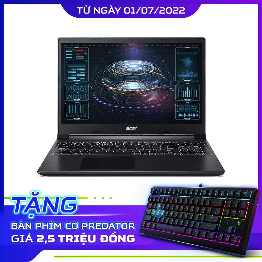 Laptop Acer Gaming Aspire 7 A715-42G-R4XX (NH.QAYSV.008) (R5 5500U/8GB RAM/256GB SSD/15.6 inch FHD/GTX1650 4G/Win11/Đen)