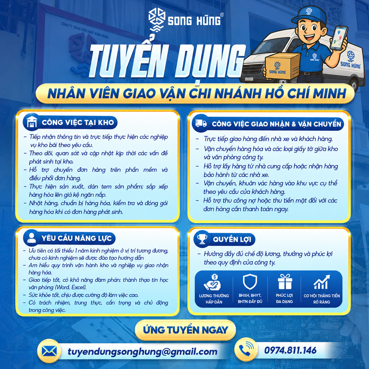 Tuyển Dụng Nhân Viên Giao Vận TP.HCM - Môi Trường Chuyên Nghiệp, Thu Nhập Ổn Định